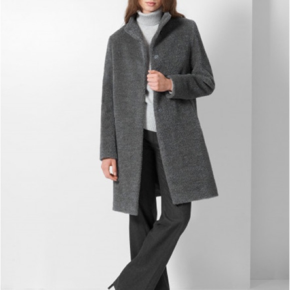 Boucle gray charcoal coat